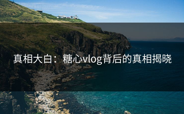 真相大白：糖心vlog背后的真相揭晓