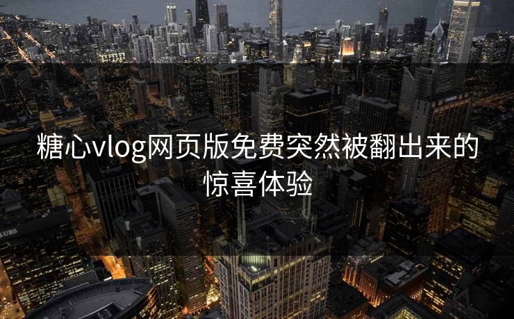 糖心vlog网页版免费突然被翻出来的惊喜体验