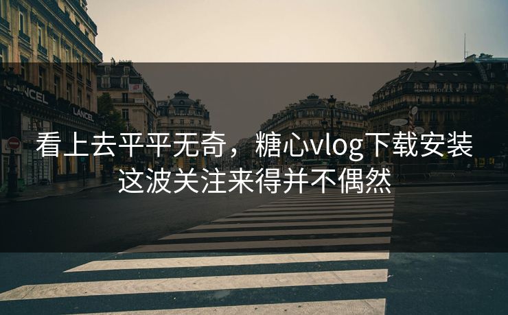 看上去平平无奇，糖心vlog下载安装这波关注来得并不偶然