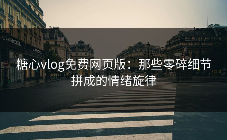 糖心vlog免费网页版：那些零碎细节拼成的情绪旋律