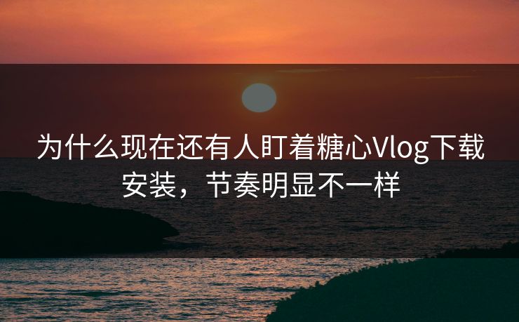 为什么现在还有人盯着糖心Vlog下载安装，节奏明显不一样