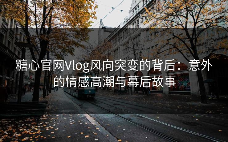 糖心官网Vlog风向突变的背后：意外的情感高潮与幕后故事
