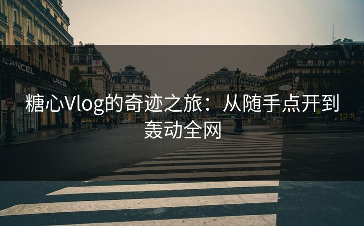 糖心Vlog的奇迹之旅：从随手点开到轰动全网
