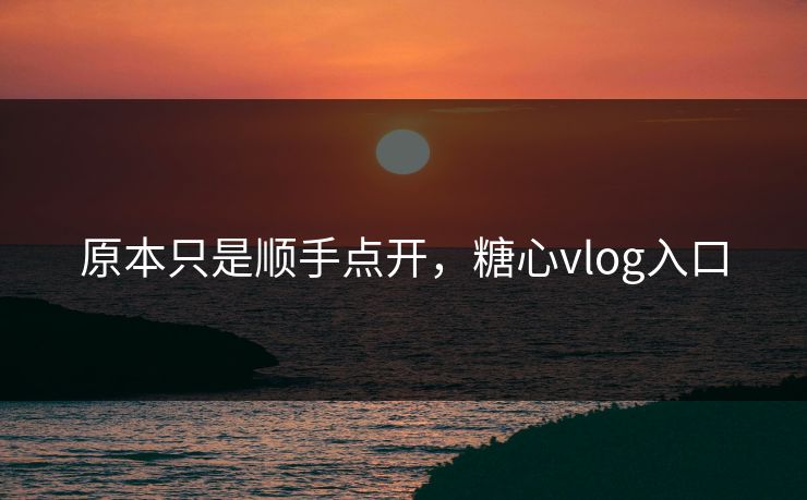 原本只是顺手点开，糖心vlog入口